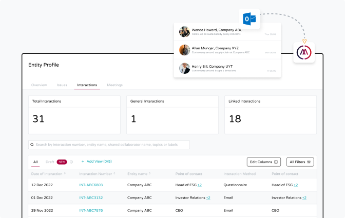 Link proxy votes with engagements